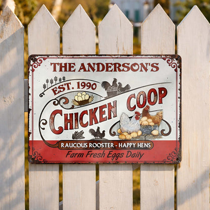 Raucous Rooster And Happy Hens, Fresh Eggs Daily