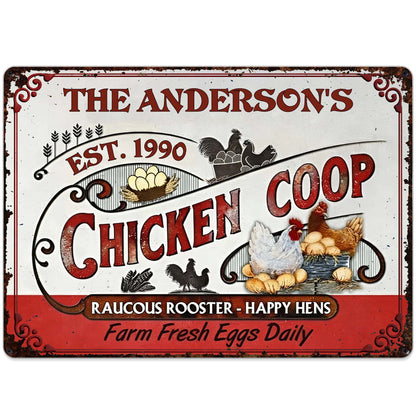 Raucous Rooster And Happy Hens, Fresh Eggs Daily