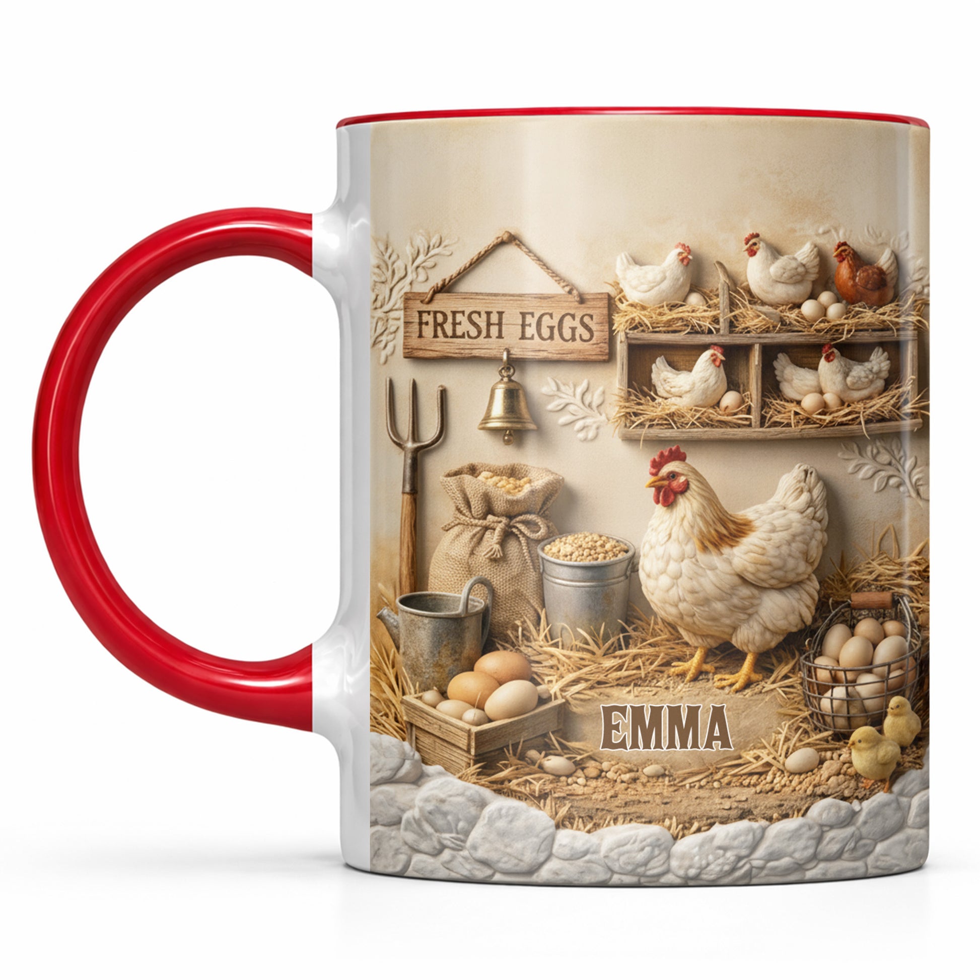 Fresh Eggs With Chickens, Eggs, And Farm Elements