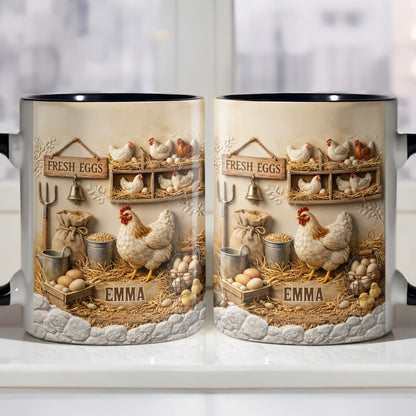 Fresh Eggs With Chickens, Eggs, And Farm Elements