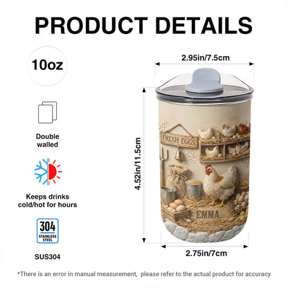 Fresh Eggs With Chickens And Farm Elements