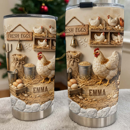 Fresh Eggs With Chickens And Barn Design