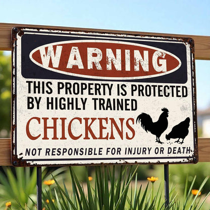 Warning: Property Protected By Highly Trained Chickens