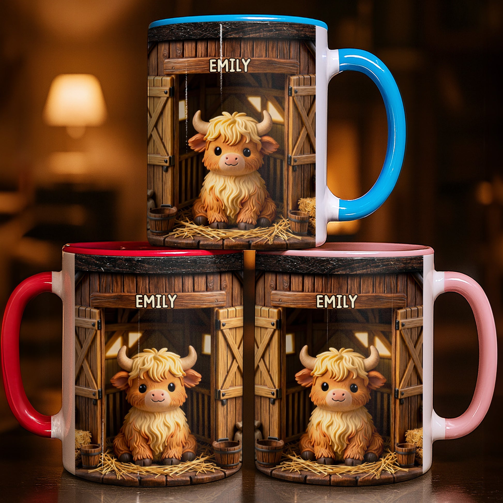 Customized Highland Cow in Barn Design