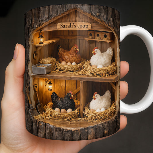 Personalized Chicken Coop Mug With Farm Fresh Design