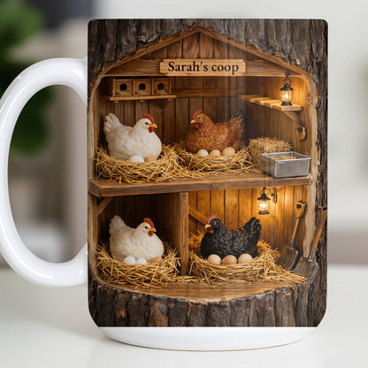 Personalized Chicken Coop Mug With Farm Fresh Design