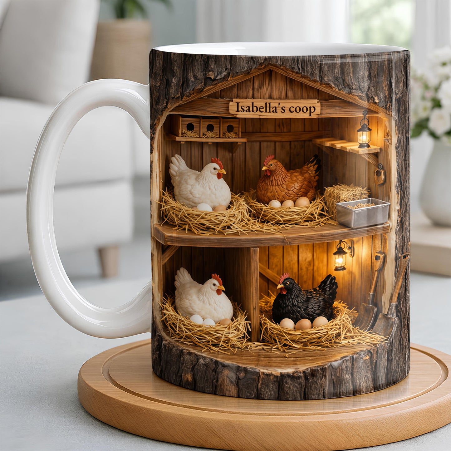 Personalized Chicken Coop Mug With Farm Fresh Design