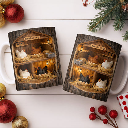 Personalized Chicken Coop Mug With Farm Fresh Design
