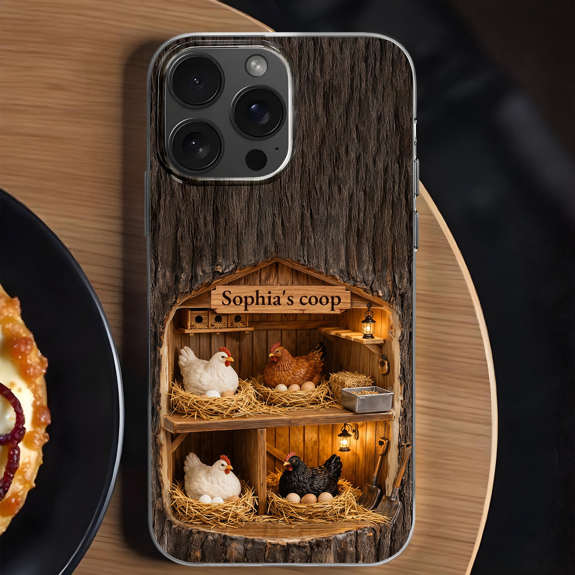 My Coop Personalized Wood Texture Chicken Nesting Design