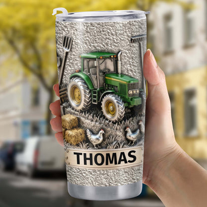 Customizable Farm-Themed Design With Tractor And Chickens