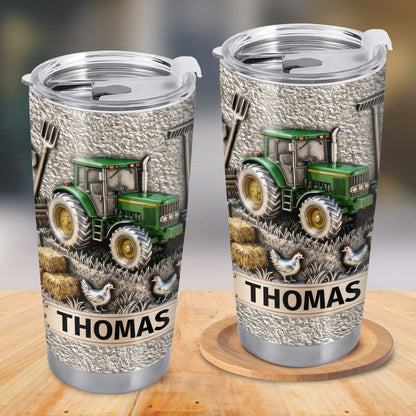 Customizable Farm-Themed Design With Tractor And Chickens