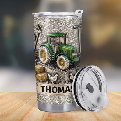 Customizable Farm-Themed Design With Tractor And Chickens