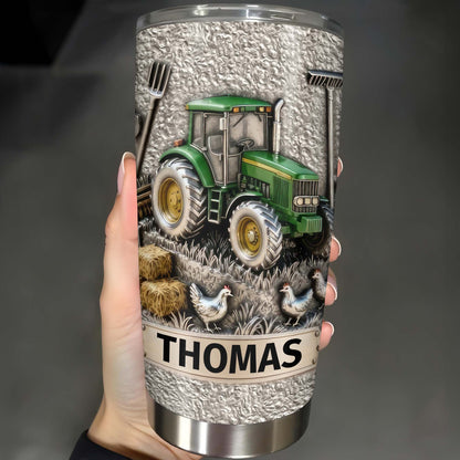 Customizable Farm-Themed Design With Tractor And Chickens