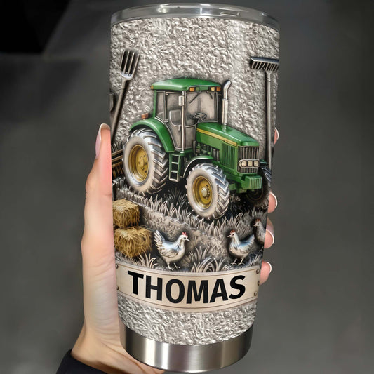 Customizable Farm-Themed Design With Tractor And Chickens