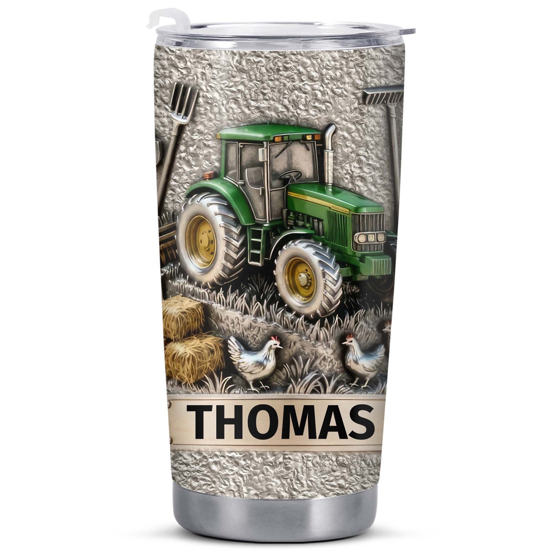 Customizable Farm-Themed Design With Tractor And Chickens