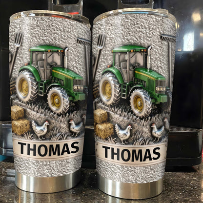 Customizable Farm-Themed Design With Tractor And Chickens