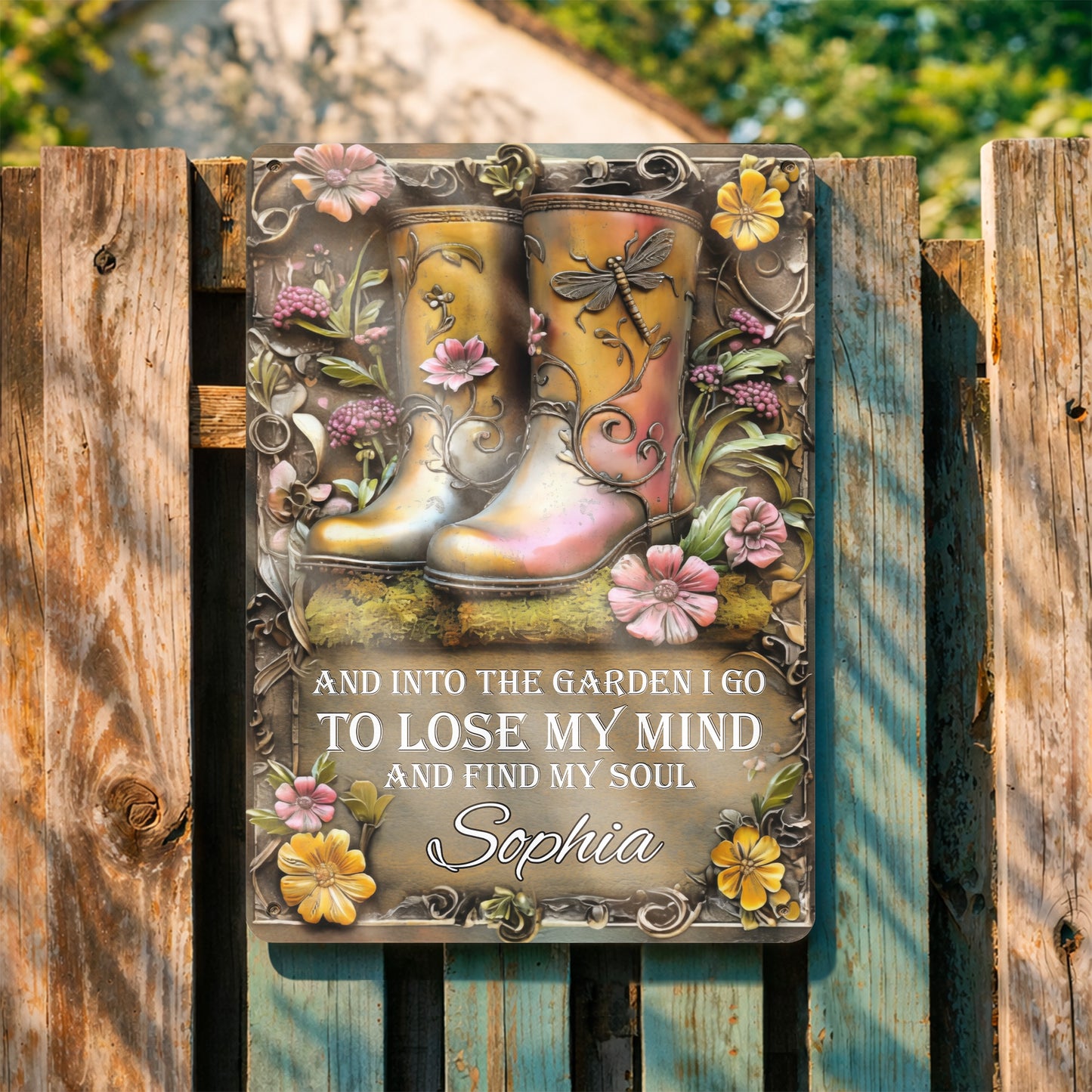 Into The Garden To Find Soul, Garden Boots And Flowers