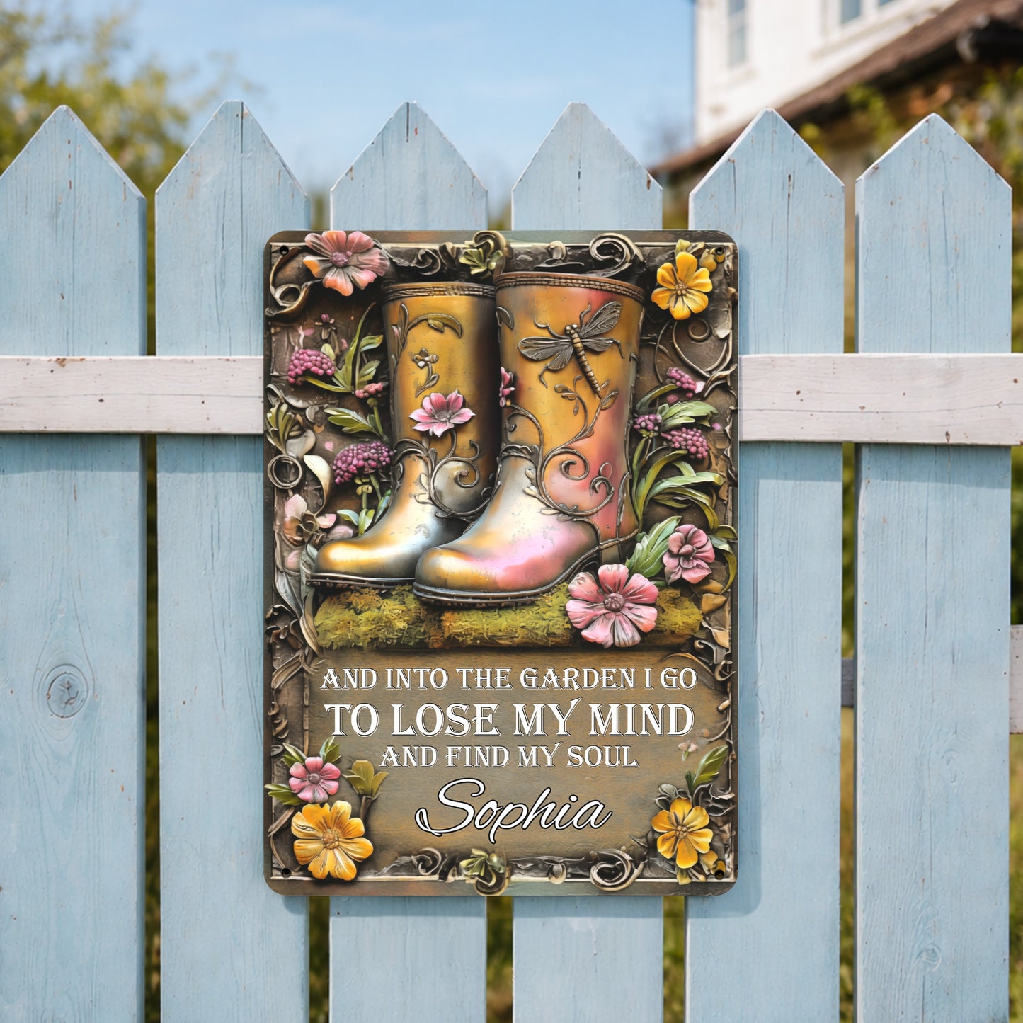 Into The Garden To Find Soul, Garden Boots And Flowers