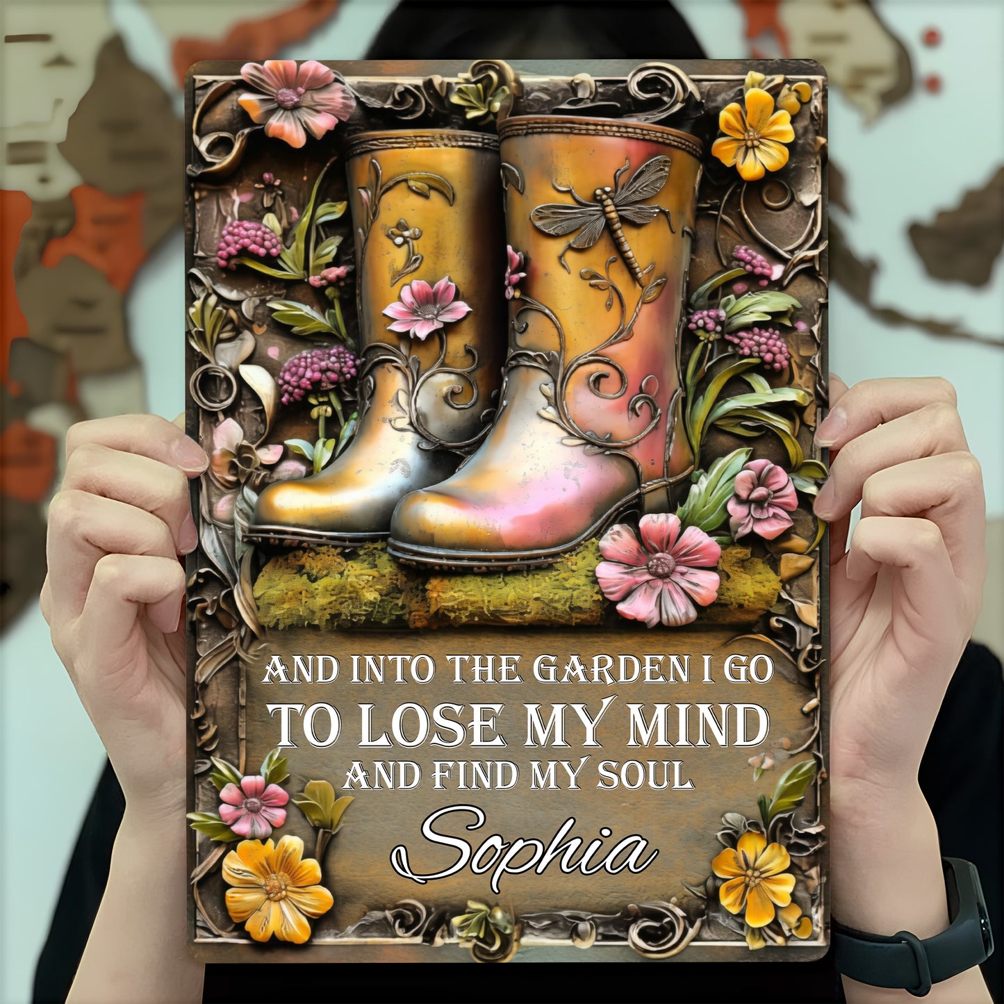 Into The Garden To Find Soul, Garden Boots And Flowers