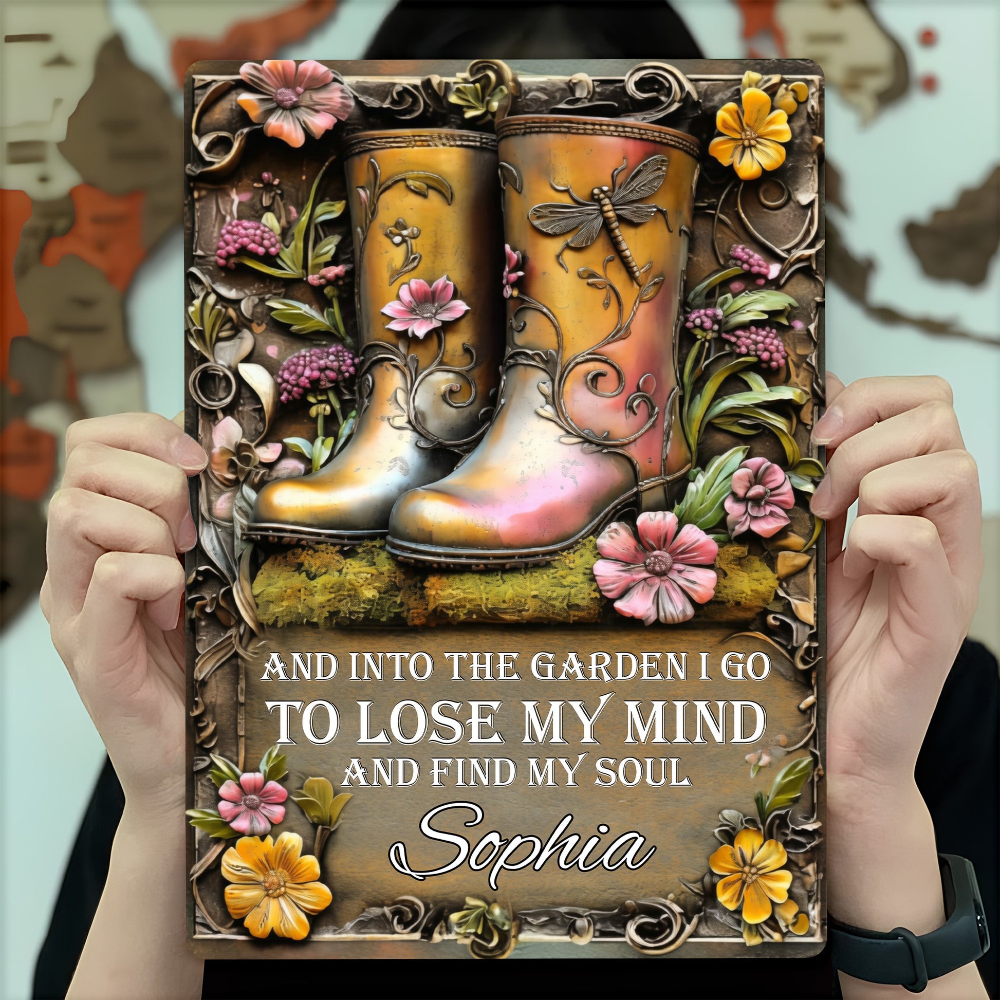 Into The Garden To Find Soul, Garden Boots And Flowers