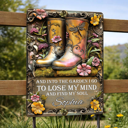 Into The Garden To Find Soul, Garden Boots And Flowers