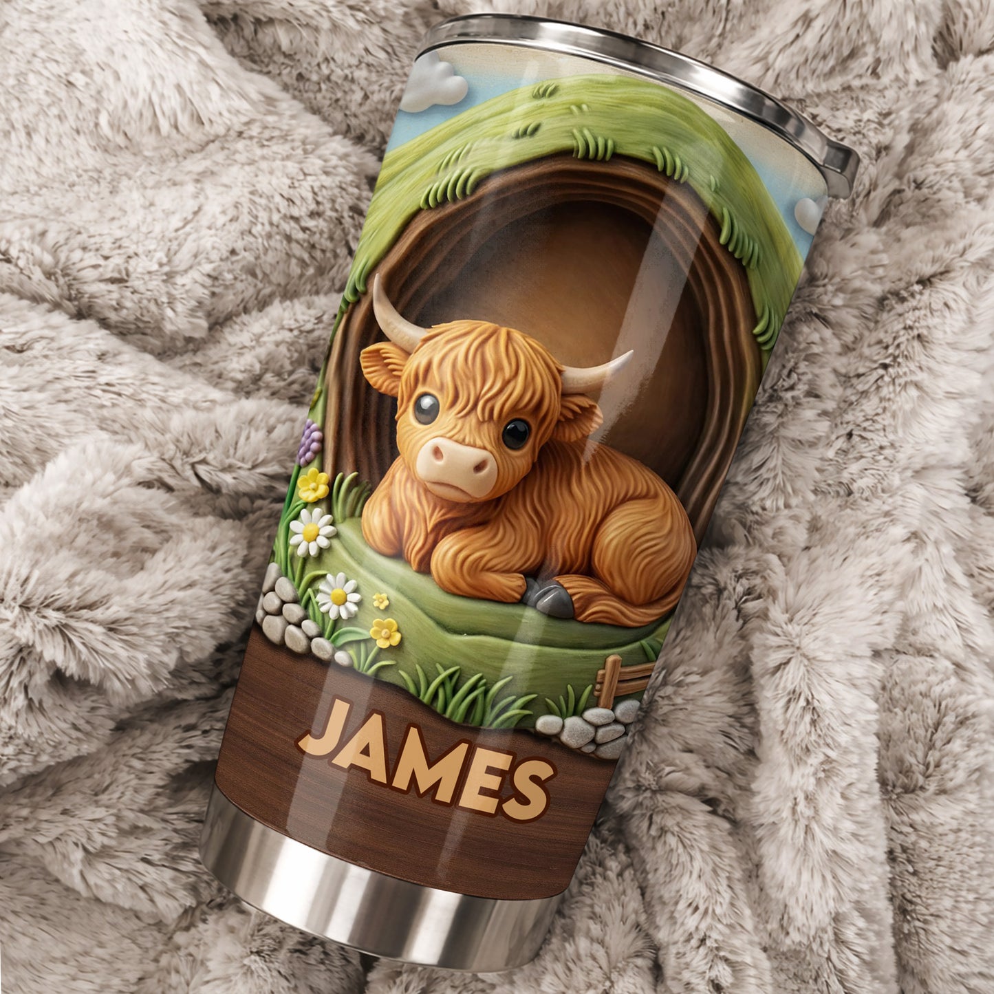 Adorable Highland Cow Personalized Tumbler
