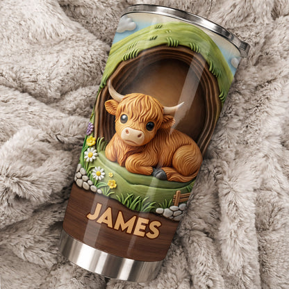 Adorable Highland Cow Personalized Tumbler