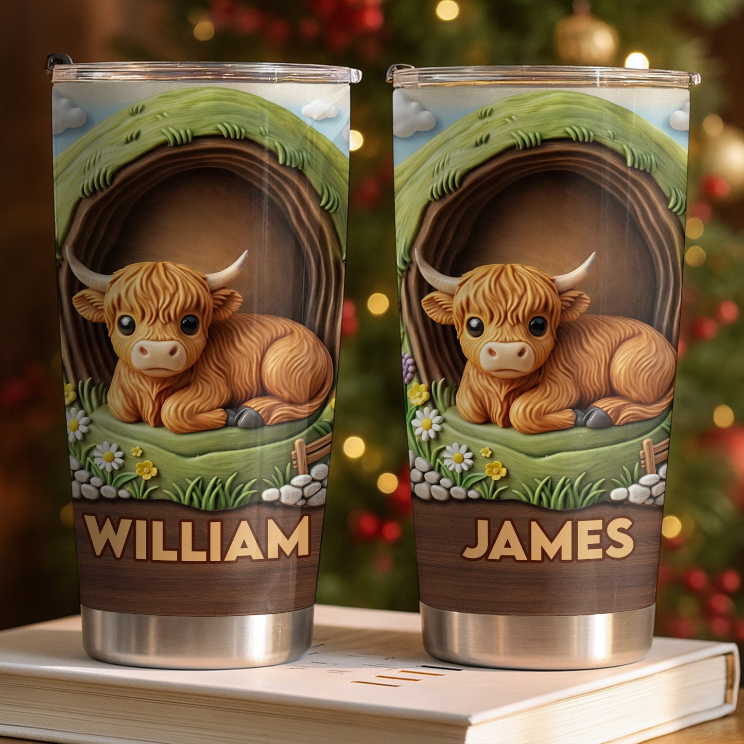 Adorable Highland Cow Personalized Tumbler
