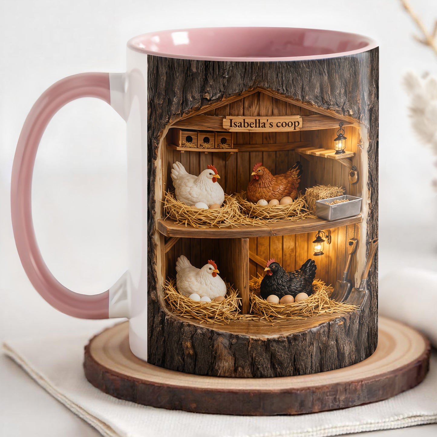 Sophia’s Coop Featuring Chickens And Rustic Wooden Structure