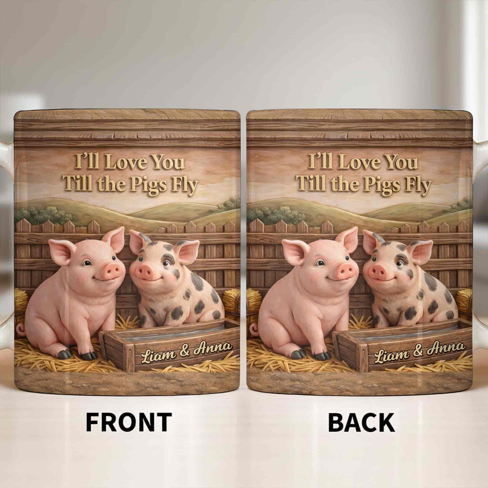 I'll Love You Till the Pigs Fly Cute Pig Couple