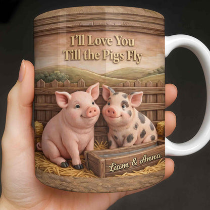 I'll Love You Till the Pigs Fly Cute Pig Couple