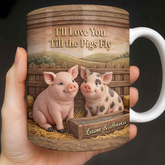 I'll Love You Till the Pigs Fly Cute Pig Couple