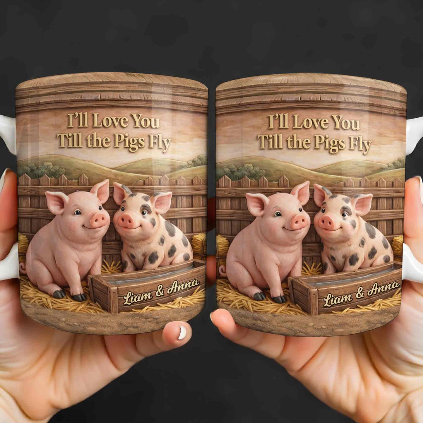 I'll Love You Till the Pigs Fly Cute Pig Couple