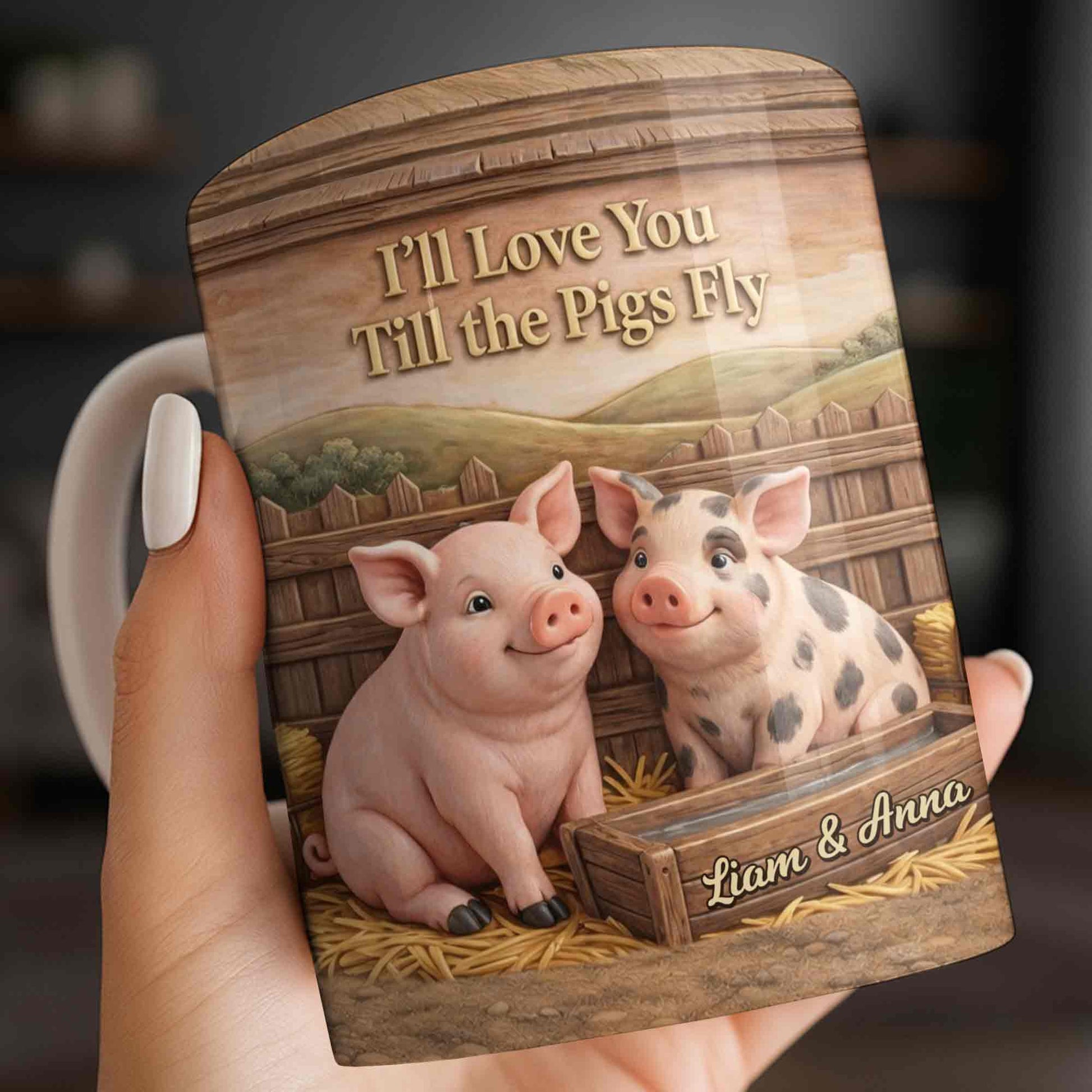 I'll Love You Till the Pigs Fly Cute Pig Couple