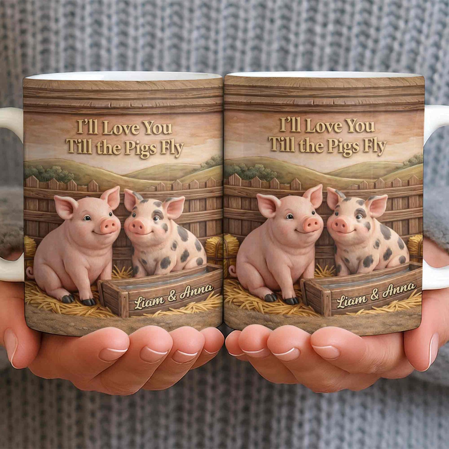 I'll Love You Till the Pigs Fly Cute Pig Couple