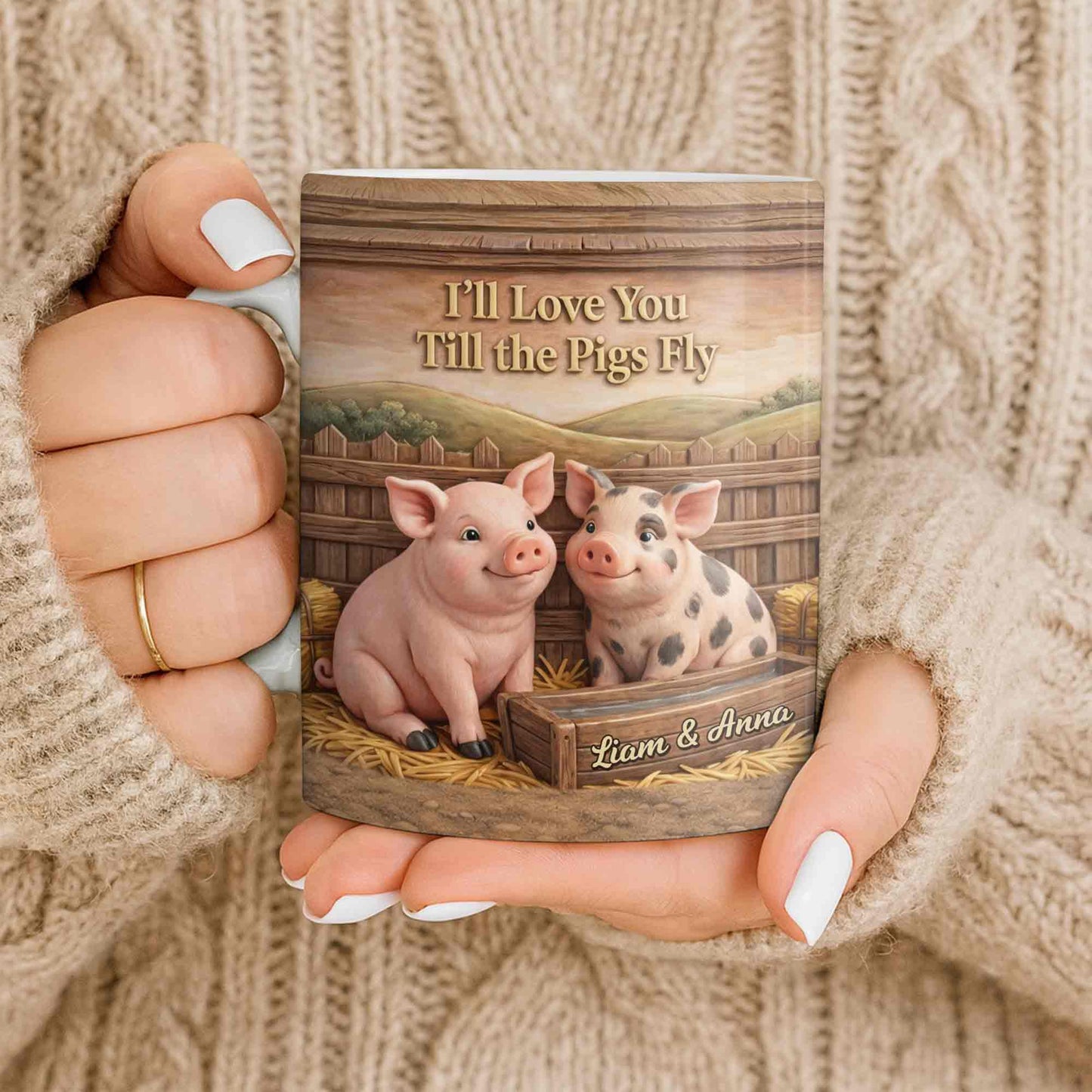 I'll Love You Till the Pigs Fly Cute Pig Couple