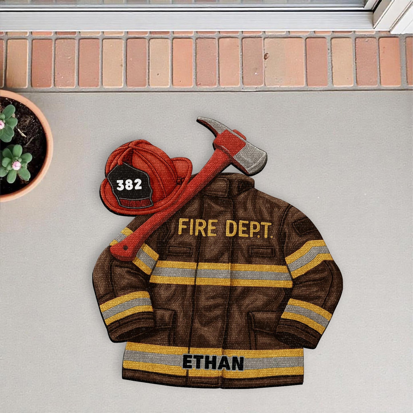 Fire Dept Firefighter Jacket and Helmet
