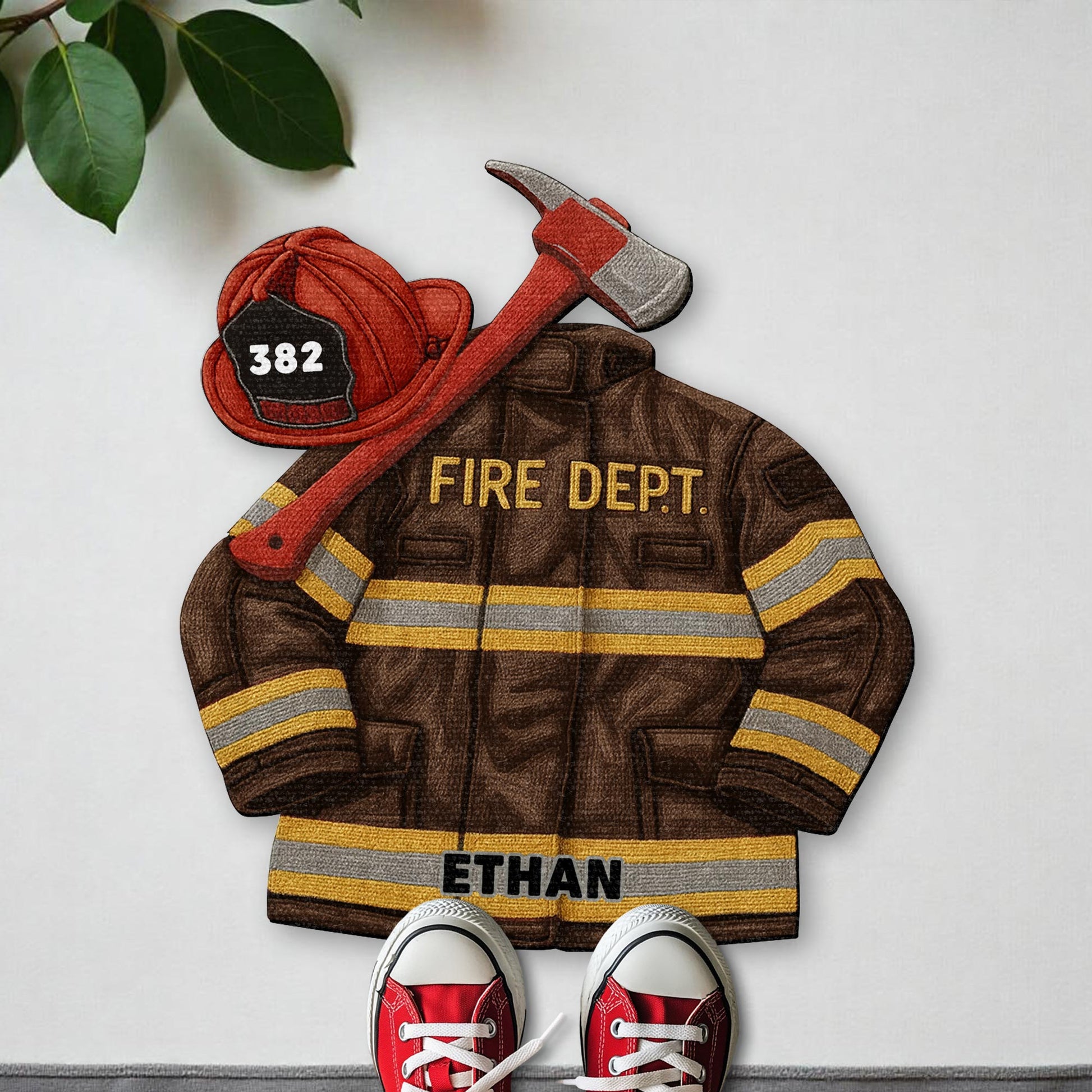 Fire Dept Firefighter Jacket and Helmet