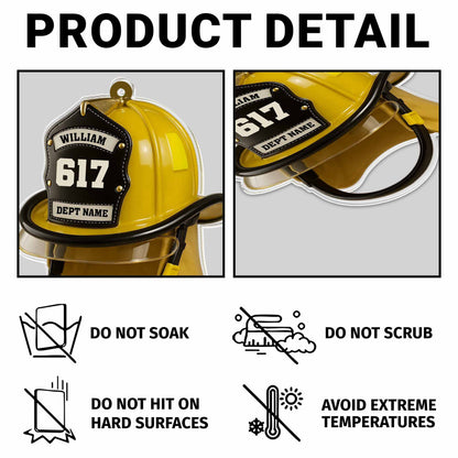 Personalized Firefighter Helmet Keychain