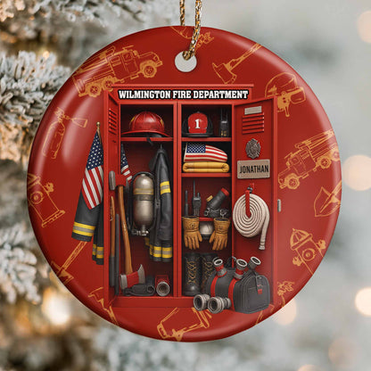Honor Our Brave Firefighters, Red Custom Firefighter Ornament