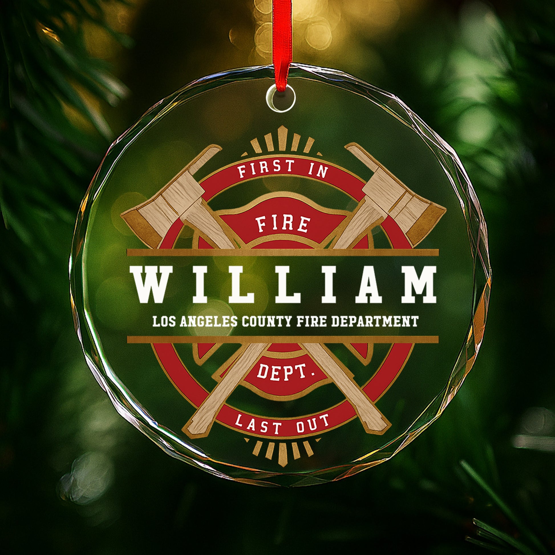 First In Fire Last Out Firefighter Tools Emblem