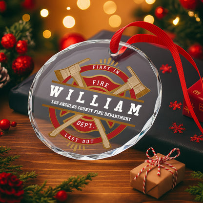 First In Fire Last Out Firefighter Tools Emblem