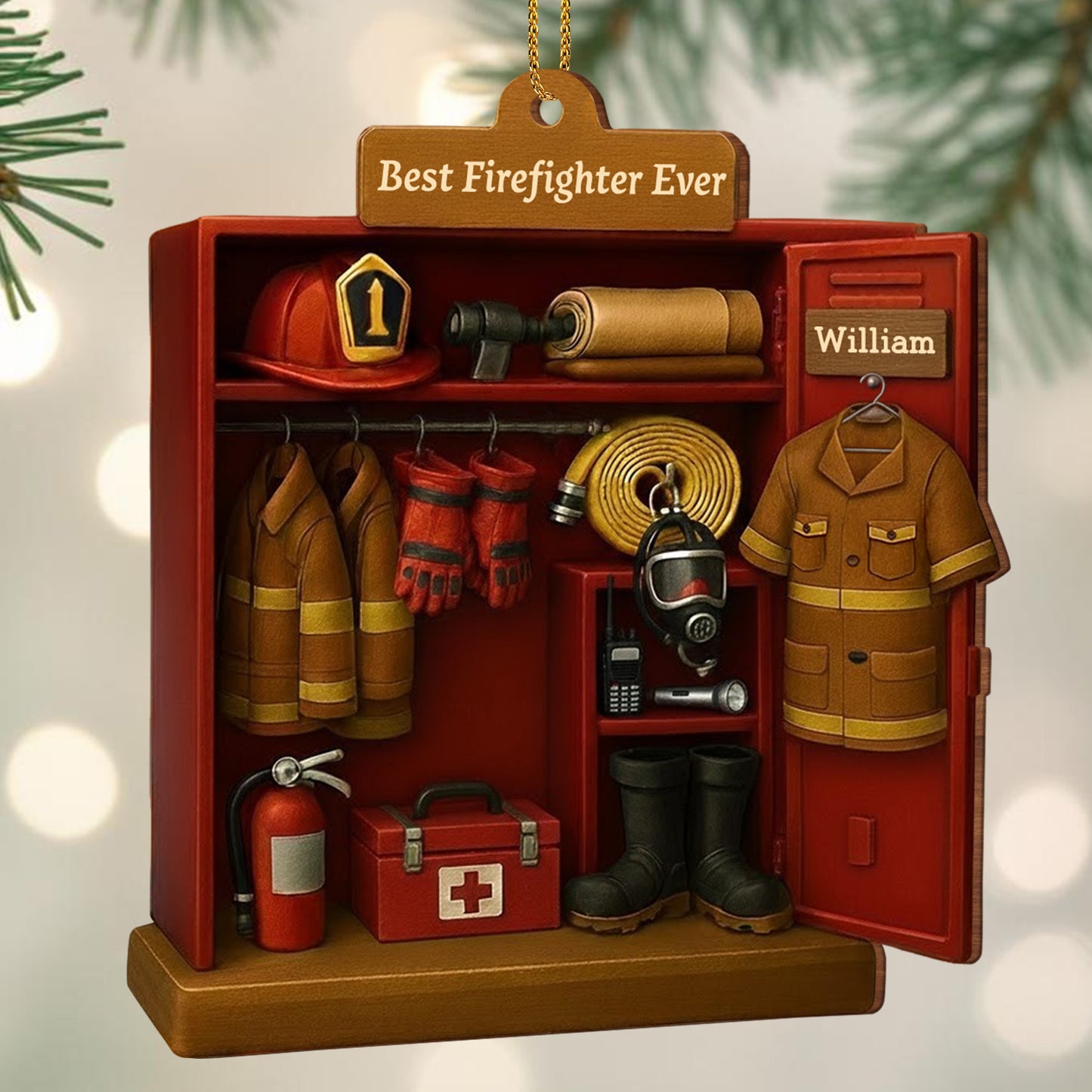 Best Firefighter Ever With Gear And Helmet