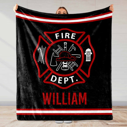 Fire Department Emblem With Firefighter Helmet And Axes