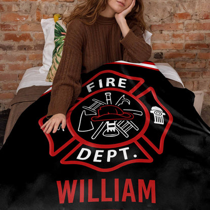 Fire Department Emblem With Firefighter Helmet And Axes