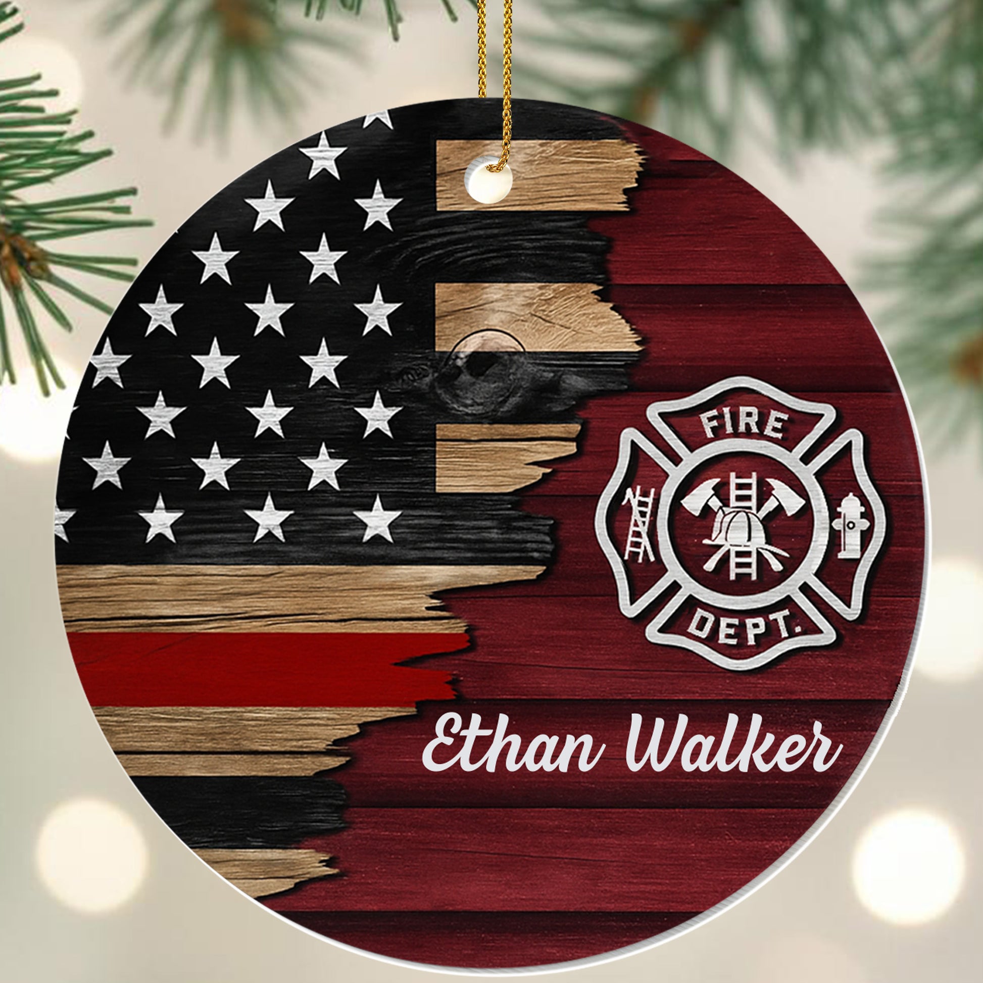 Celebrate Our Heroes Fire Department Emblem Ornament