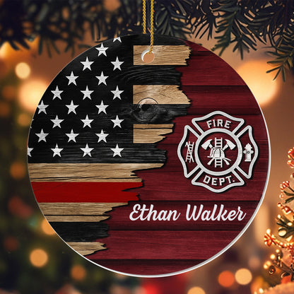 Celebrate Our Heroes Fire Department Emblem Ornament