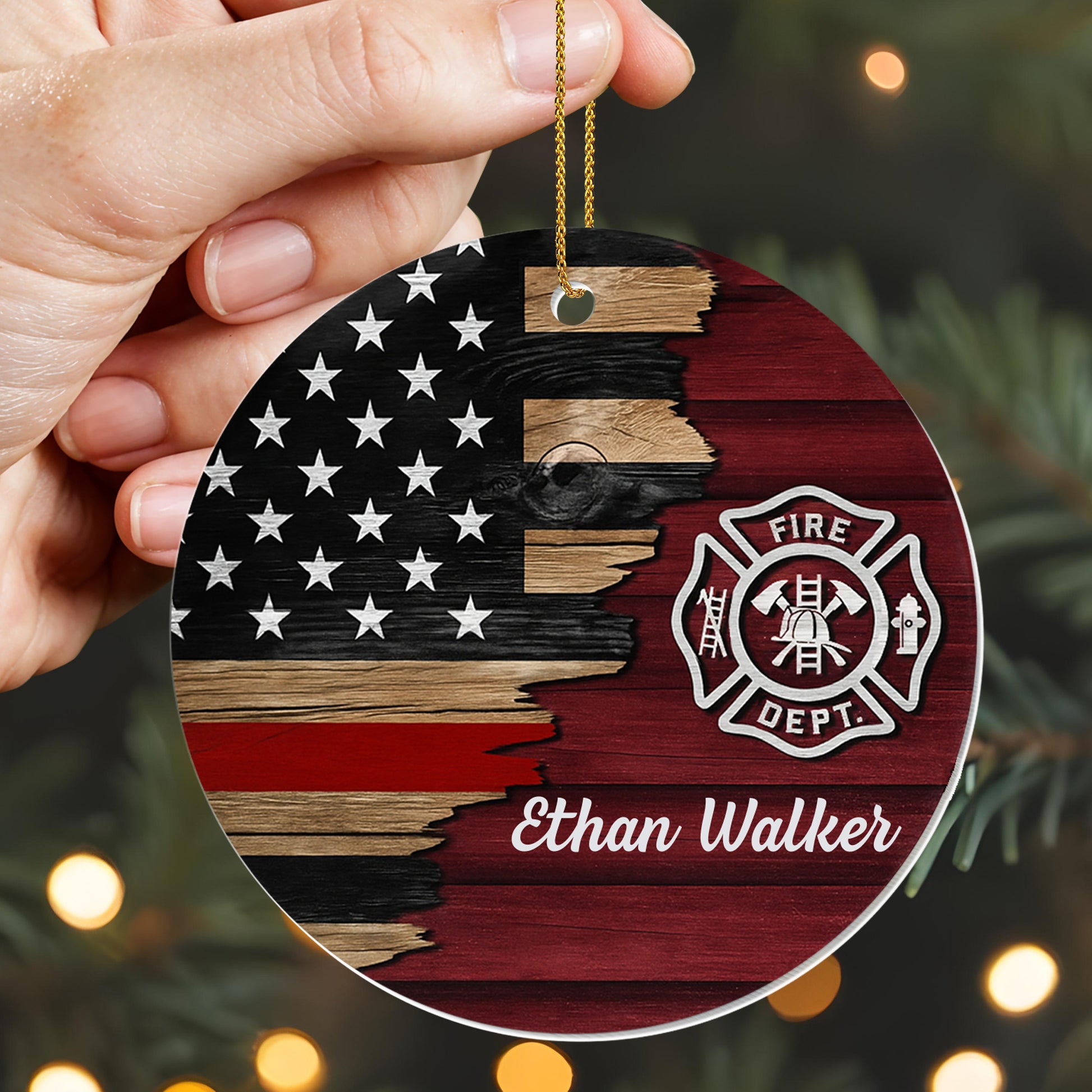 Celebrate Our Heroes Fire Department Emblem Ornament