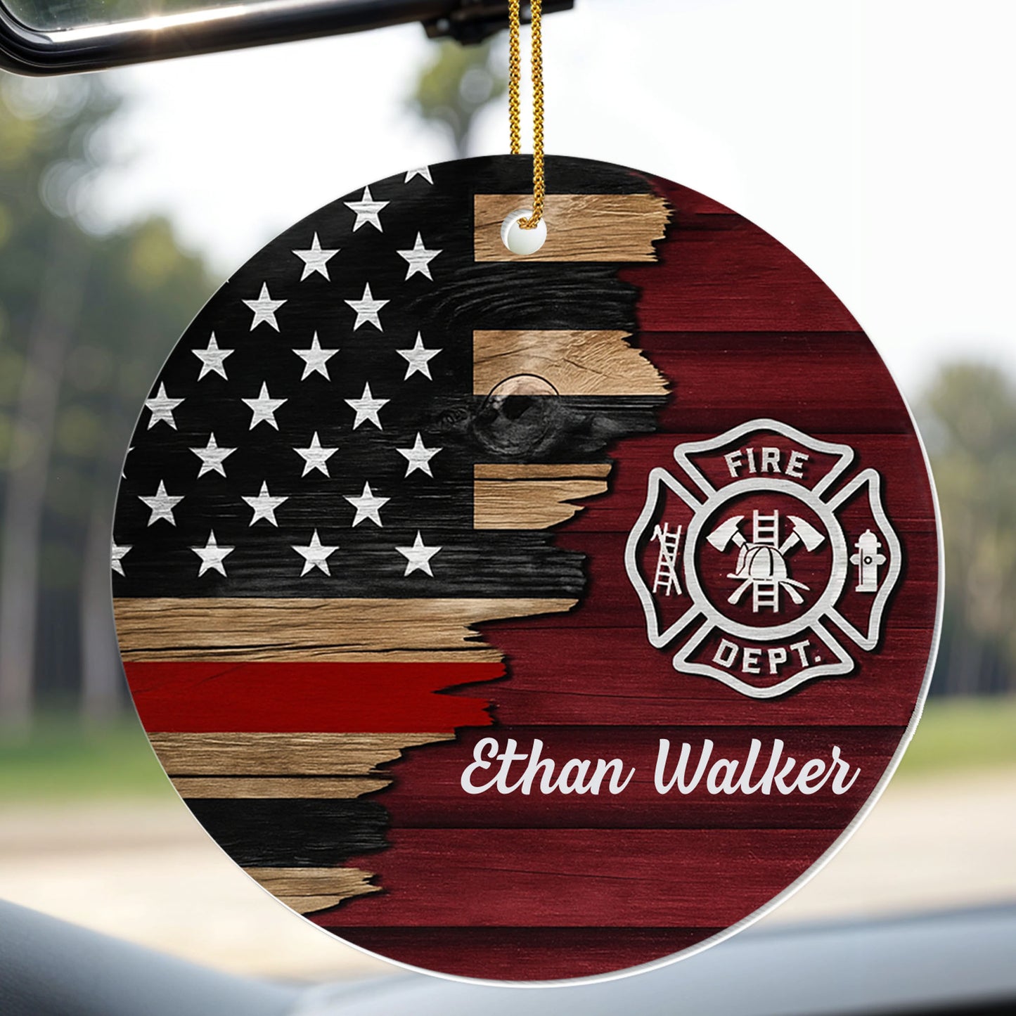 Celebrate Our Heroes Fire Department Emblem Ornament