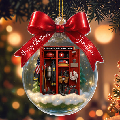 Merry Christmas Firefighting Equipment Ornament